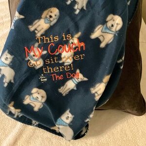 Doggy Fleece Throw Embroidered Blanket